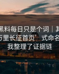 你以为黑料每日只是个词｜其实牵着一条‘万里长征首页’式命名的目的：我整理了证据链
