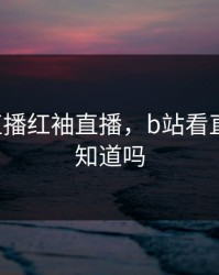 看B站直播红袖直播，b站看直播主播知道吗