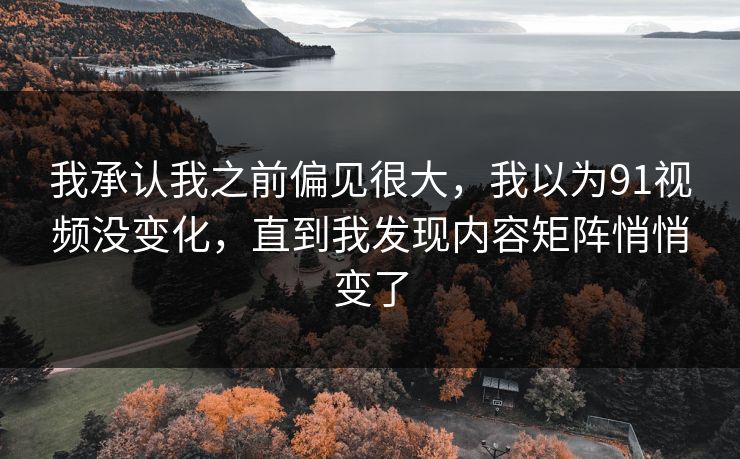 我承认我之前偏见很大，我以为91视频没变化，直到我发现内容矩阵悄悄变了