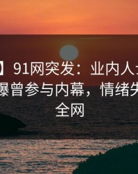 【爆料】91网突发：业内人士在午夜之后被曝曾参与内幕，情绪失控席卷全网